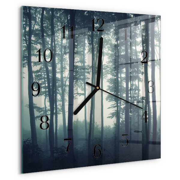 Orologio quadrato Foresta nebbiosa
