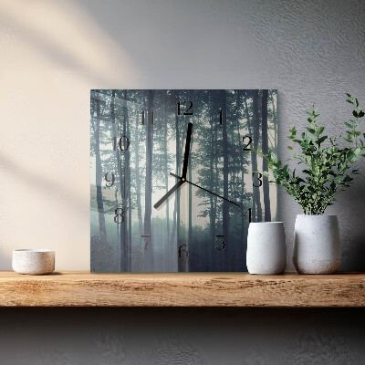 Orologio quadrato Foresta nebbiosa