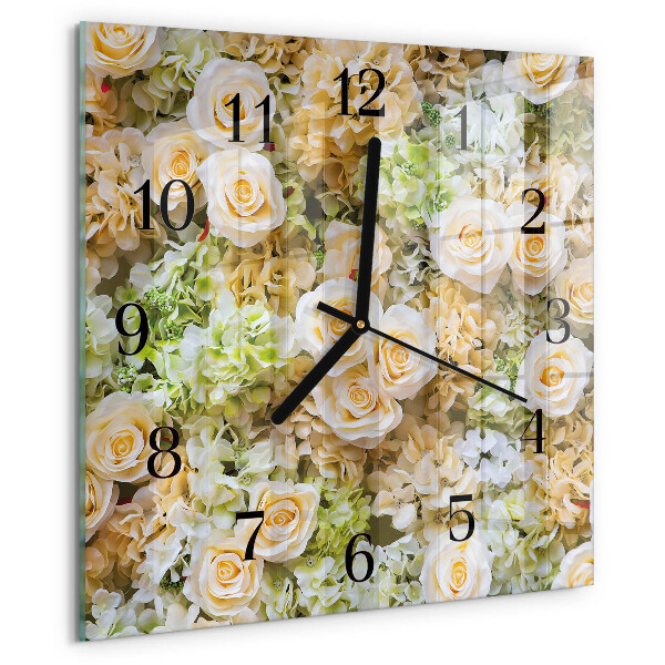 Orologio quadrato Fiori eleganti