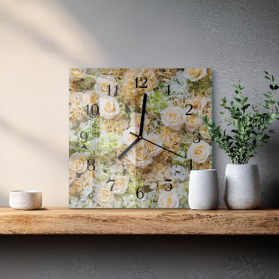 Orologio quadrato Fiori eleganti