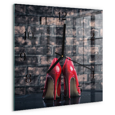 Orologio quadrato Scarpe col tacco rosse