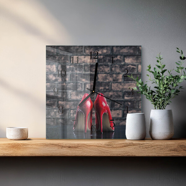 Orologio quadrato Scarpe col tacco rosse