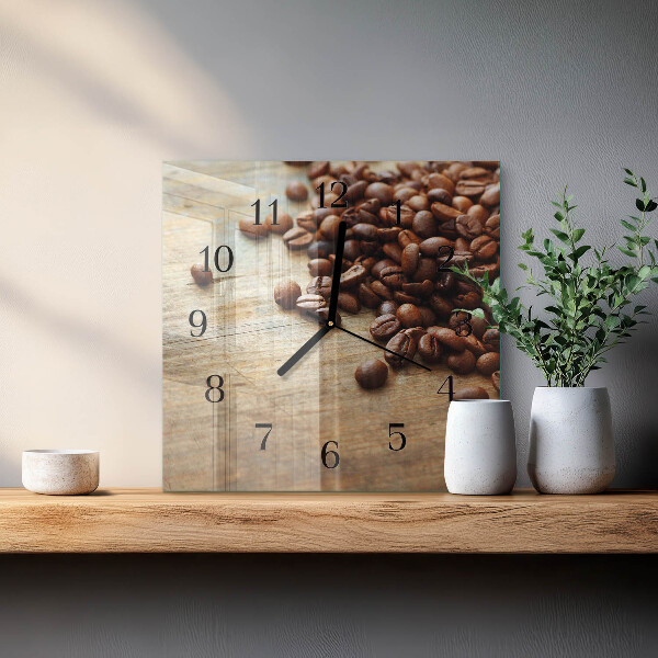 Orologio quadrato chicchi di caffè