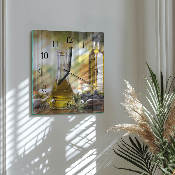 Orologio quadrato olio d'oliva