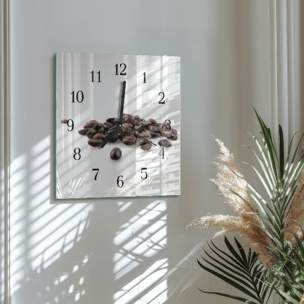Orologio quadrato chicchi di caffè