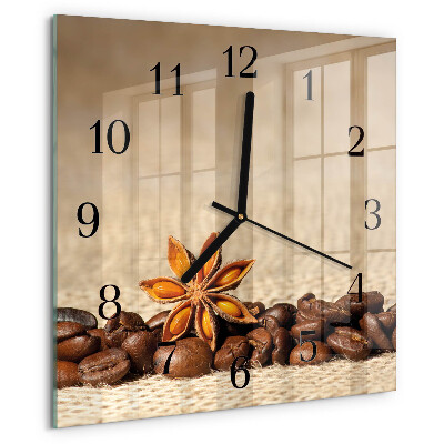 Orologio quadrato chicchi di caffè