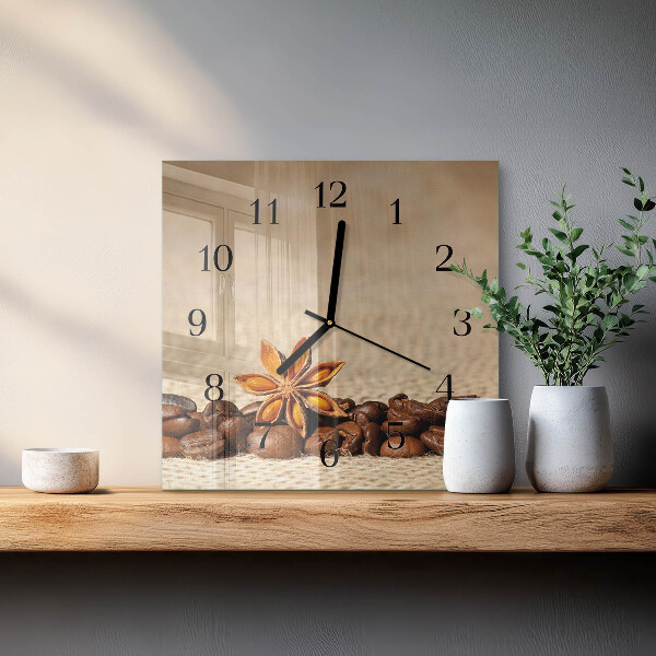 Orologio quadrato chicchi di caffè