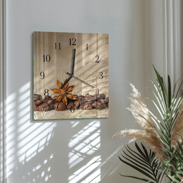 Orologio quadrato chicchi di caffè