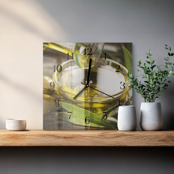 Orologio quadrato olio d'oliva