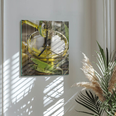 Orologio quadrato olio d'oliva