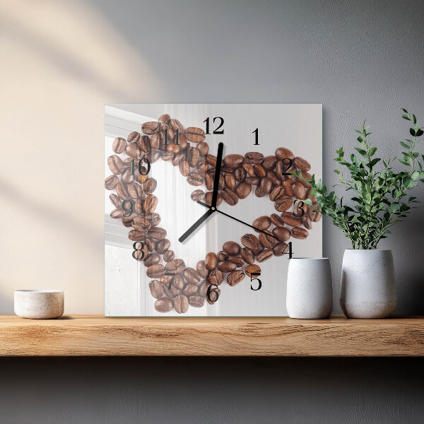Orologio quadrato chicchi di caffè