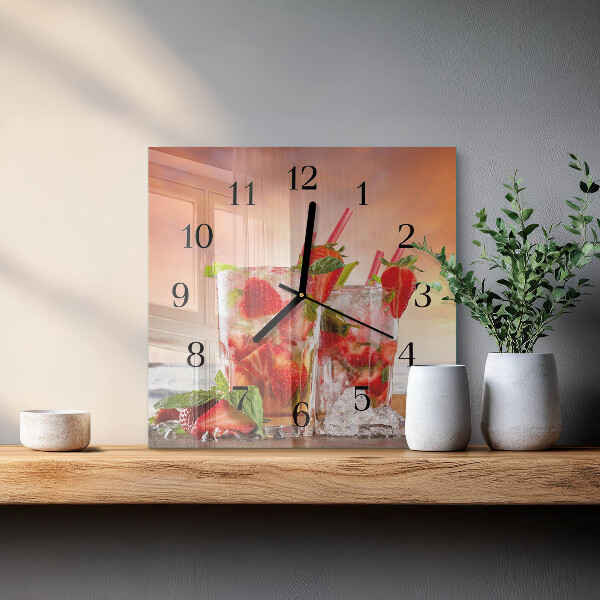 Orologio quadrato Fragole