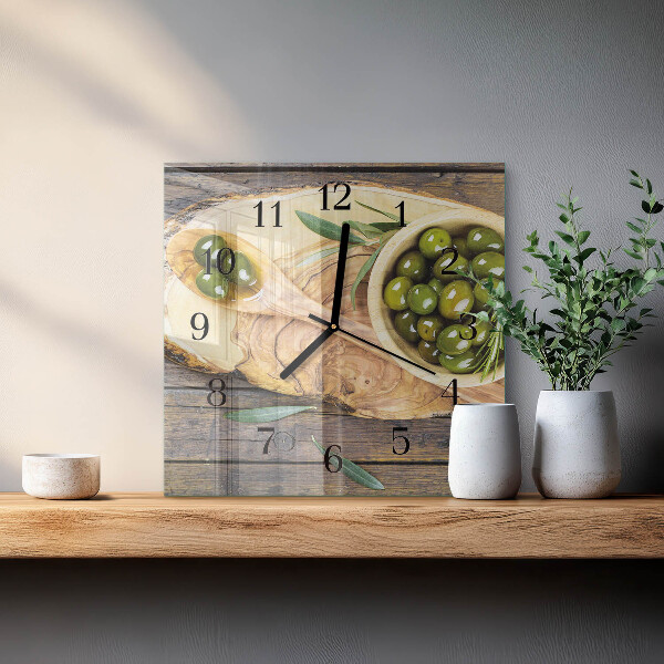 Orologio quadrato Legno d'ulivo