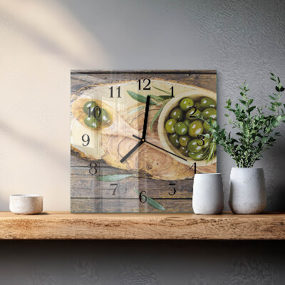 Orologio quadrato Legno d'ulivo
