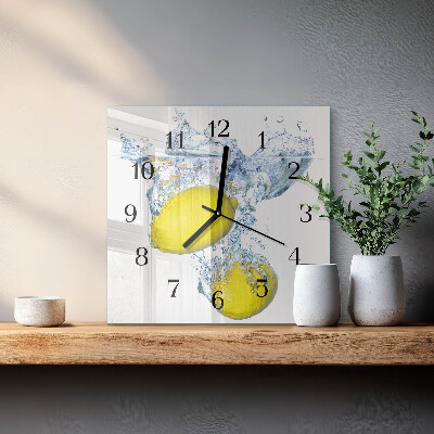 Orologio quadrato Limoni in acqua