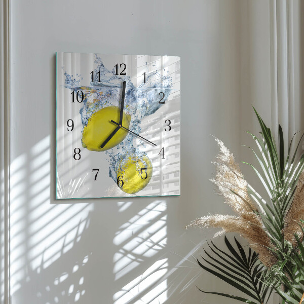 Orologio quadrato Limoni in acqua