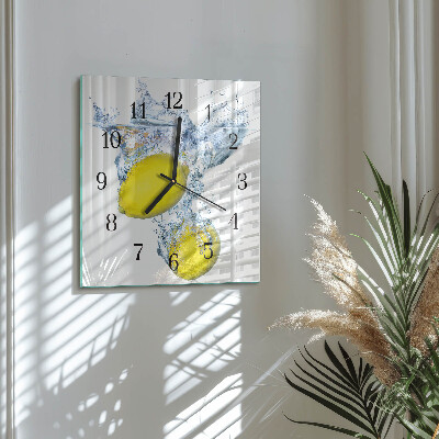 Orologio quadrato Limoni in acqua