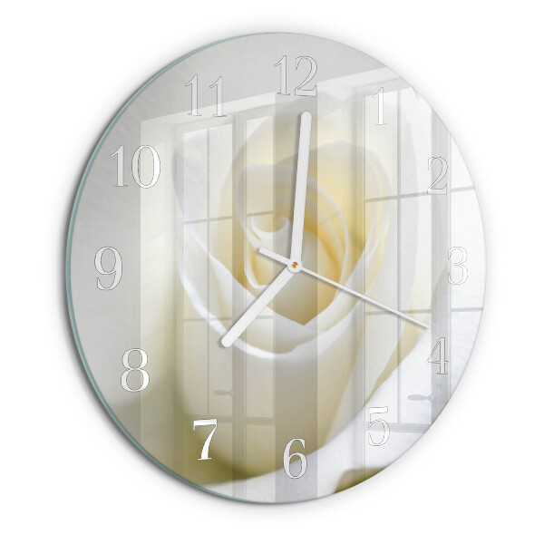 Orologio rotondo Rosa Bianca