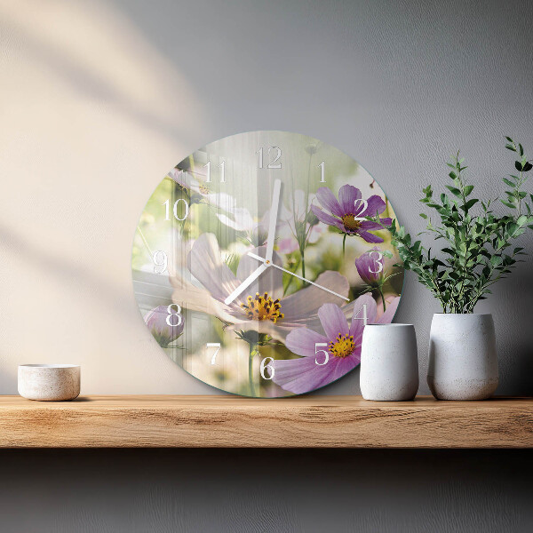 Orologio rotondo Fiori di cosmo