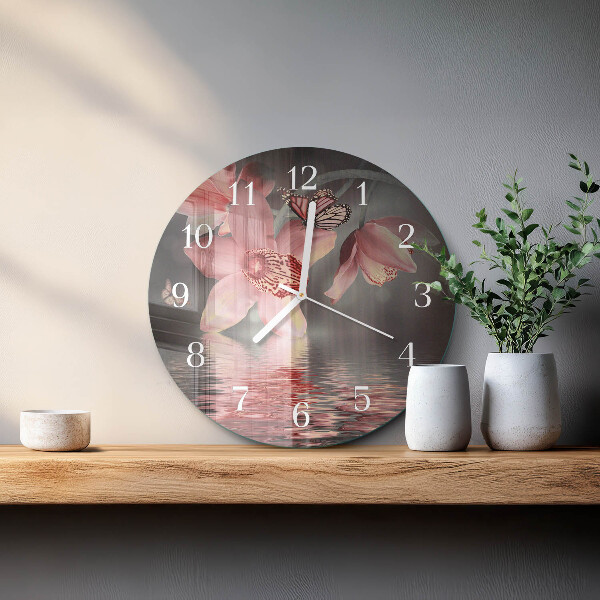 Orologio rotondo Orchidea