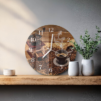 Orologio rotondo chicchi di caffè