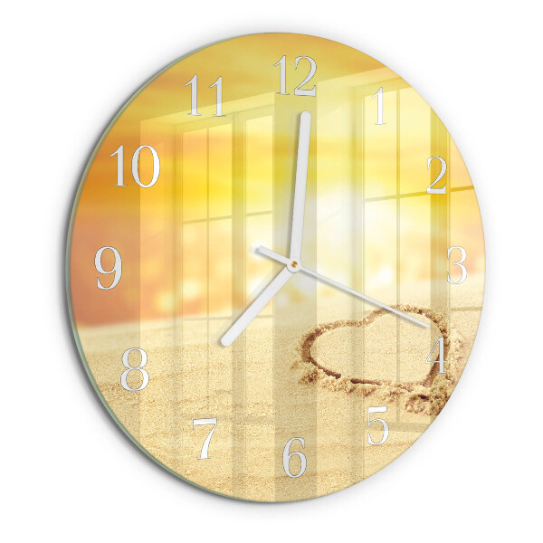 Orologio rotondo Cuore nella sabbia
