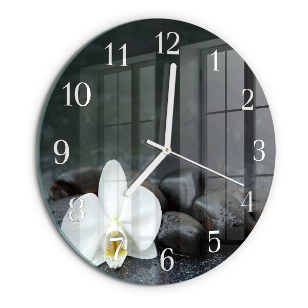 Orologio rotondo Fiore e pietre