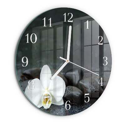 Orologio rotondo Fiore e pietre