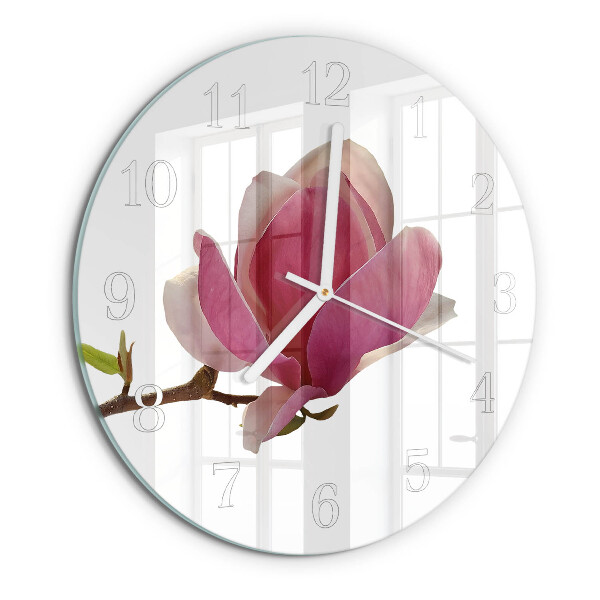 Orologio rotondo Fiore di magnolia