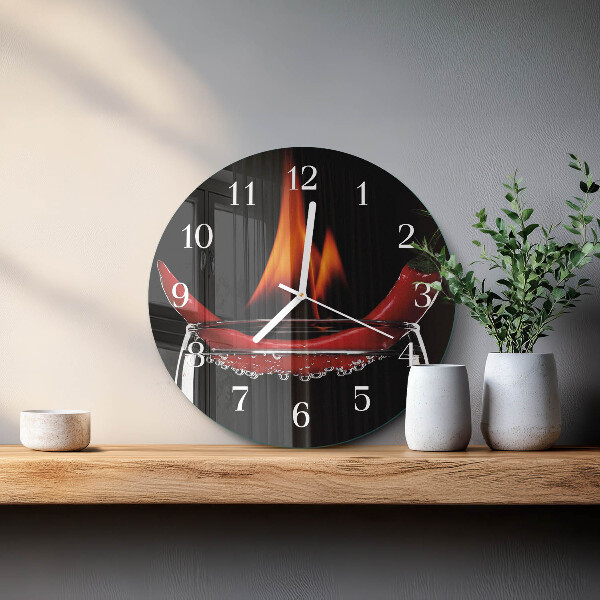 Orologio rotondo Fuoco di peperoncino