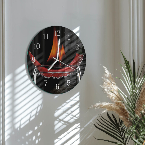 Orologio rotondo Fuoco di peperoncino