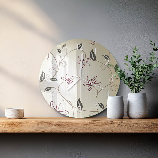 Orologio rotondo Arte floreale