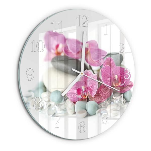 Orologio rotondo Orchidee