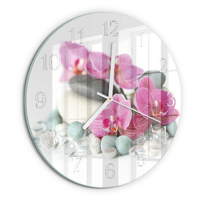 Orologio rotondo Orchidee