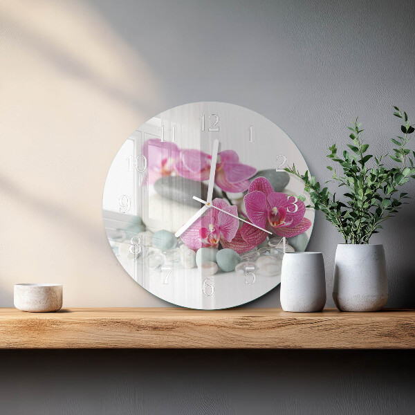 Orologio rotondo Orchidee