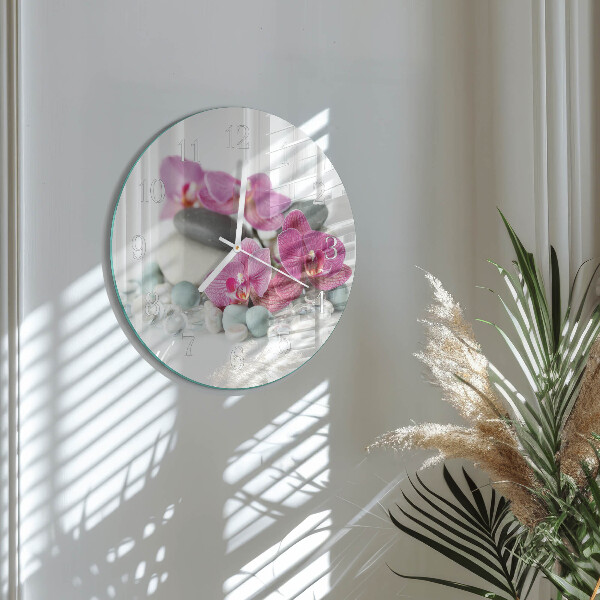 Orologio rotondo Orchidee