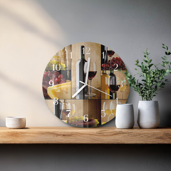 Orologio rotondo Bottiglia di vino