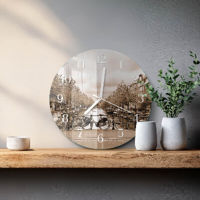 Orologio rotondo Amsterdam Seppia