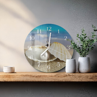Orologio rotondo Perla di conchiglia