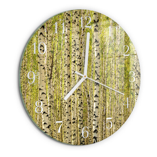 Orologio rotondo Foresta di betulle