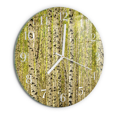 Orologio rotondo Foresta di betulle