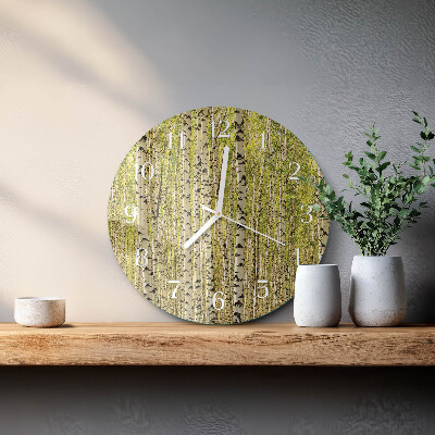 Orologio rotondo Foresta di betulle