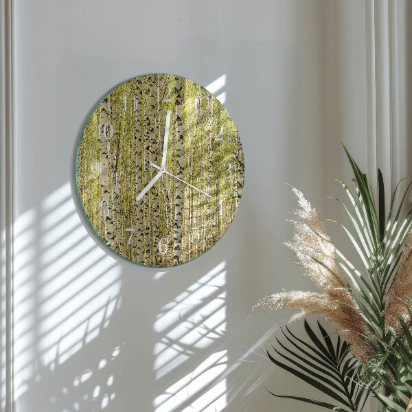 Orologio rotondo Foresta di betulle