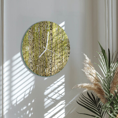Orologio rotondo Foresta di betulle