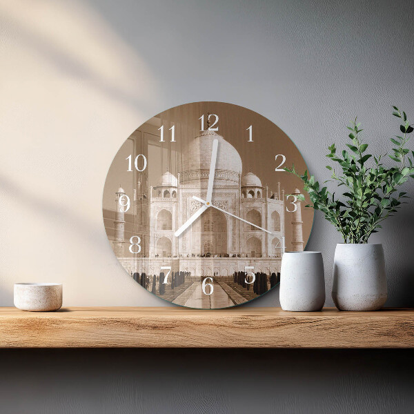 Orologio rotondo Taj Mahal Seppia