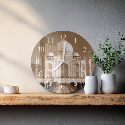 Orologio rotondo Taj Mahal Seppia
