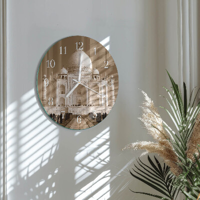 Orologio rotondo Taj Mahal Seppia