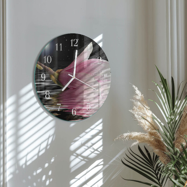 Orologio rotondo Fiore di magnolia