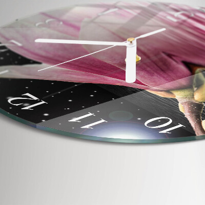 Orologio rotondo Fiore di magnolia