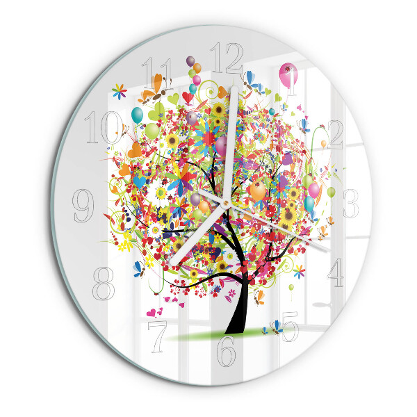 Orologio rotondo Albero colorato